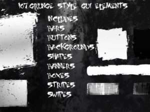107 HQ Grunge Style GUI Elements Vol1