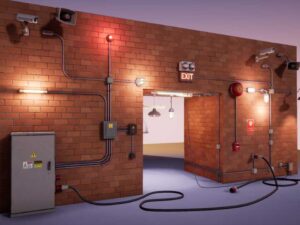 Electrical set lamps wires