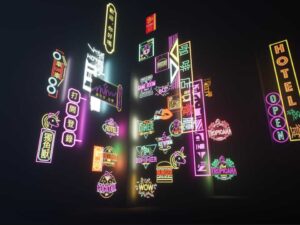 30 Cyberpunk Neon Sign Material Package AI SOURCES