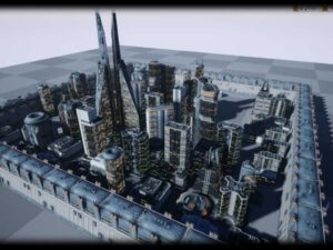 Low Poly Modern Sci Fi Building Models