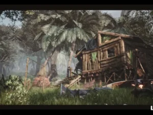 Abandoned Hut in Tropical Island Survival Abandoned