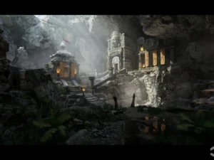 Ancient Temple Ruins Mountains Environment