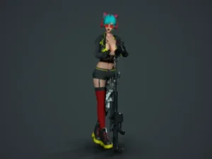 Cyberpunk Sniper Girl