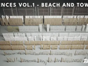 Fences VOL 1 Beach and Town Modular Nanite and Low Poly