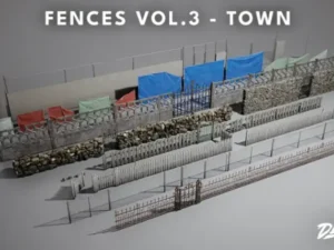 Fences VOL 3 Town Modular Nanite and Low Poly
