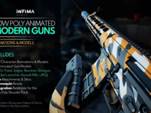 Low Poly Animated Modern Guns Pack