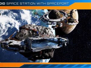 Modular Asteroid Space Station with Spaceport