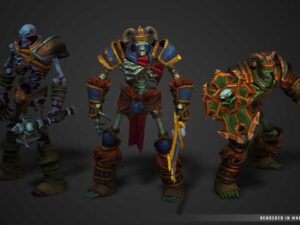 Modular Fantasy Stylized Skeleton Warrior Hero