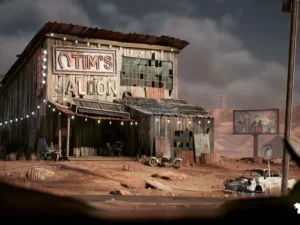 Retropunk Saloon Environment Post Apocalyptic Bar