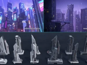 Scifi Cyberpunk Futuristic building Bundle