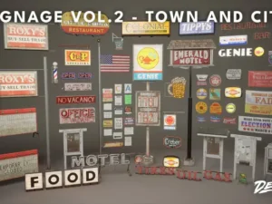 Signage VOL 2 Town and City Nanite and Low Poly