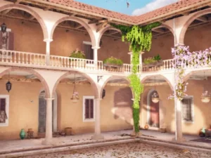 Stylized Mediterranean Courtyard Stylized Courtyard Stylised