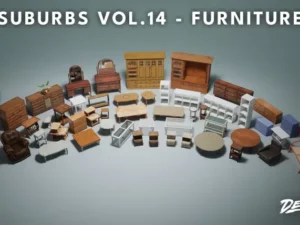 Suburbs VOL 14 Furniture Nanite and Low Poly