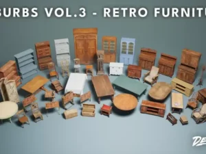 Suburbs VOL 3 Retro Furniture Nanite and Low Poly