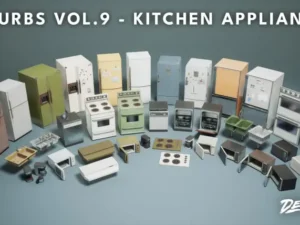 Suburbs VOL 9 Kitchen Appliances Nanite and Low Poly