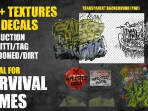 SURVIVAL GAME GRAFFITTI AND DIRT TEXTURE SET