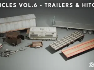 Vehicles VOL 6 Hitches Trailers Low Poly