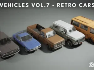 Vehicles VOL 7 Retro Cars Low Poly